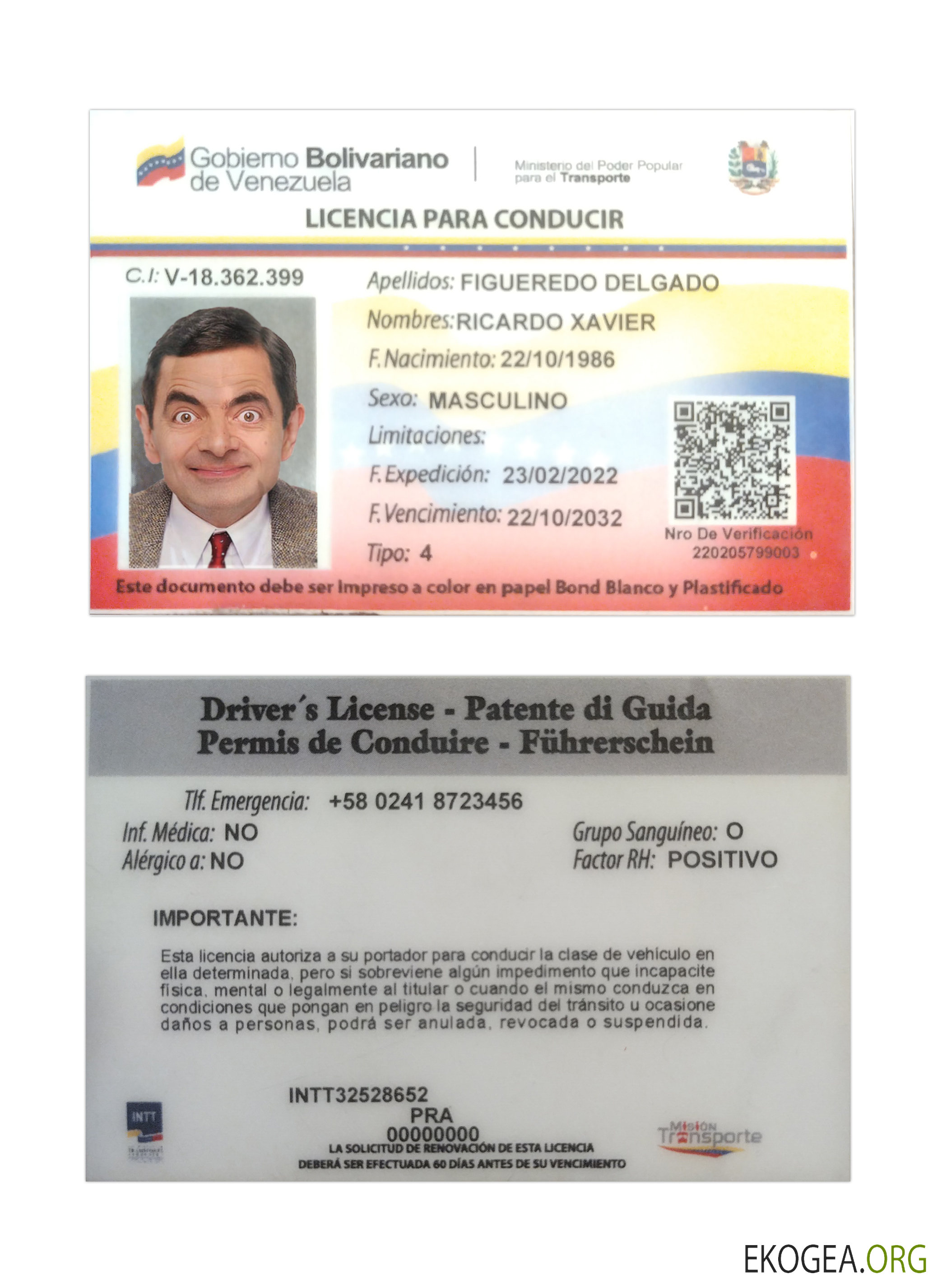 Venezuela driving license 2022 present